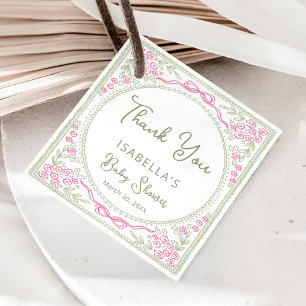Etiquetas Para Lembrancinhas Menina de Flor Silvestre Bebê Chuveiro Obrigada