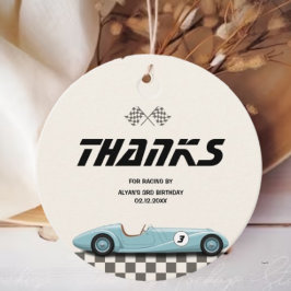 Etiquetas Para Lembrancinhas Meninos Vintage Blue Retro Race Car Festa de anive