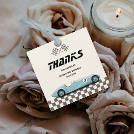 Etiquetas Para Lembrancinhas Meninos Vintage Blue Retro Race Car Festa de anive