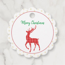 Etiquetas Para Lembrancinhas Merry Christmas Reindeer Red Twill Xadrez