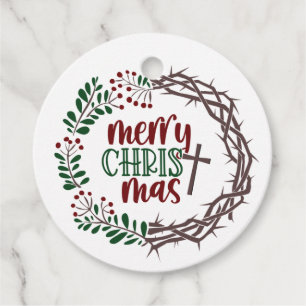 Etiquetas Para Lembrancinhas Merry CHRISTmas Thorn & Holly Christian