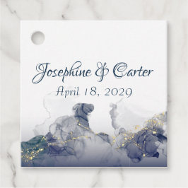 Etiquetas Para Lembrancinhas Midnight Ink & Gold Wedding Favor Tags