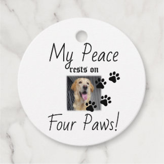 Etiquetas Para Lembrancinhas Minha Paz repousa em quatro patas - citação de Pet