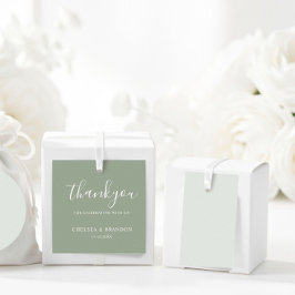 Etiquetas Para Lembrancinhas Minimal Rustic Sage Green Thank You Script Wedding