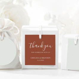 Etiquetas Para Lembrancinhas Minimal Rustic Terracotta Thank You Script Wedding