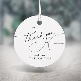 Etiquetas Para Lembrancinhas Minimalist Elegant Script Thank You 