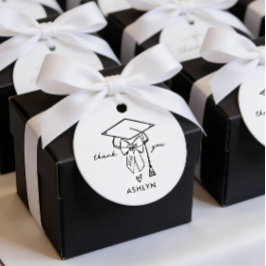 Etiquetas Para Lembrancinhas Minimalist Graduation Cap with Bow Custom