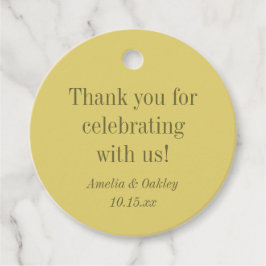 Etiquetas Para Lembrancinhas Minimalist Summer Yellow Elegant Wedding Thank You