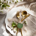 Etiquetas Para Lembrancinhas Minimalista Simples|Casamento De Sábio Escuro Obri<br><div class="desc">Esse simples minimalista e obrigado de casamento de sábio escuro que você favorece são perfeitos para uma elegante recepção de casamento. O clássico design apresenta uma faixa escura rústica e tipografia de marfim com um aspecto mínimo moderno. QSD115</div>