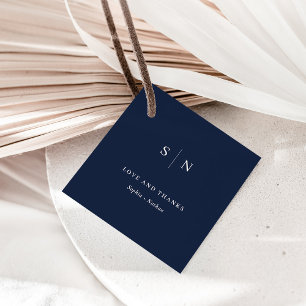 Etiquetas Para Lembrancinhas Mínimo e Chic   Obrigado Marinho Casamento Azul