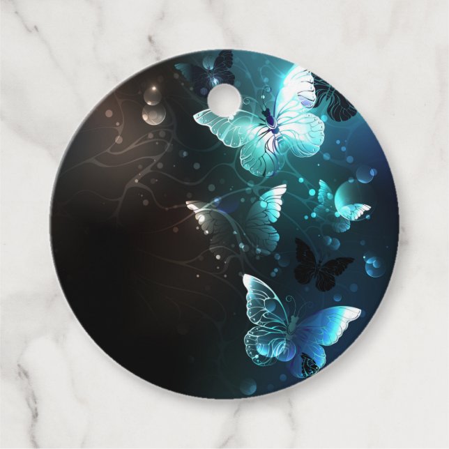 Etiquetas Para Lembrancinhas Mint Night Butterflies (Frente)
