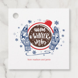 Etiquetas Para Lembrancinhas Mittens E Cacau Quentes Feriados De Inverno