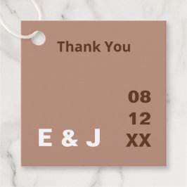 Etiquetas Para Lembrancinhas Mocha Brown Modern Wedding Tags Favoritos