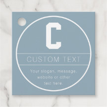 Modelo de Nome e Monograma Únicos | Azul Desbotado