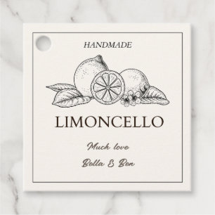 Etiquetas Para Lembrancinhas Modern Artisan Lemon Weding Limoncello Bottle