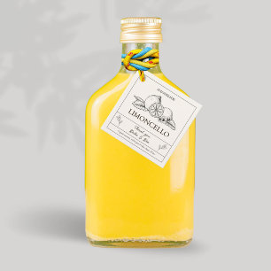 Etiquetas Para Lembrancinhas Modern Artisan Lemon Weding Limoncello Bottle