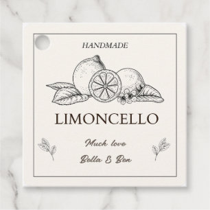Etiquetas Para Lembrancinhas Modern Artisan Lemon Weding Limoncello Bottle