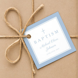 Etiquetas Para Lembrancinhas Modern Baby Blue Thank You Baptism