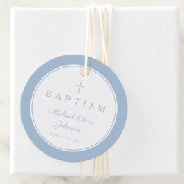 Etiquetas Para Lembrancinhas Modern Baby Blue Thank You Baptism
