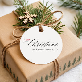 Etiquetas Para Lembrancinhas Modern Black Calligraphy Christmas Family Name