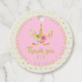 Etiquetas Para Lembrancinhas Modern Chic Unicorn Face Dourada Obrigado Nome
