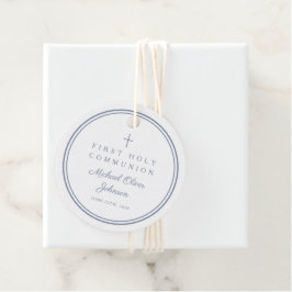 Etiquetas Para Lembrancinhas Modern Dusty Blue Thank You Boy First Communion