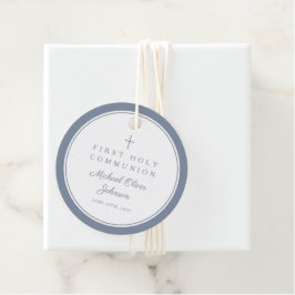Etiquetas Para Lembrancinhas Modern Dusty Blue Thank You Boy First Communion