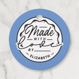 Etiquetas Para Lembrancinhas Modern Made with Love Circle Label Tags