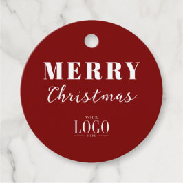 Etiquetas Para Lembrancinhas Modern Minimalist Merry Christmas Company Logo Red