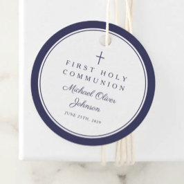 Etiquetas Para Lembrancinhas Modern Navy Blue Thank You Boy First Communion