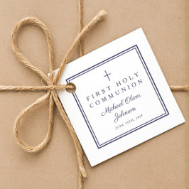 Etiquetas Para Lembrancinhas Modern Navy Blue Thank You Boy First Communion