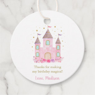 Etiquetas Para Lembrancinhas Modern Pink Dourado Princess Castle Birthday