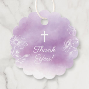 Etiquetas Para Lembrancinhas Modern Purple Watercolor Primeira Comunhão Sagrad