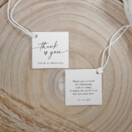 Etiquetas Para Lembrancinhas Modern Simple Thank You Handwriting Heart Wedding