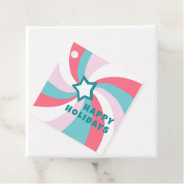 Etiquetas Para Lembrancinhas Modern Swirl FELIZES FÉRIAS PERSONALIZADO Verde Ro