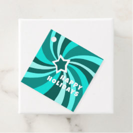 Etiquetas Para Lembrancinhas Modern Swirl HAPPY HOLIDAYS CUSTOM Green Christmas