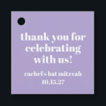 Etiquetas Para Lembrancinhas Moderno Bat Roxo Mitzvah Personalizado Obrigado<br><div class="desc">Lavanda de Tipografia Negrito Personalizada Moderno Roxo Obrigado Etiquetas Favoráveis</div>