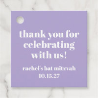 Moderno Bat Roxo Mitzvah Personalizado Obrigado