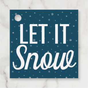 Etiquetas Para Lembrancinhas Moderno deixa-o nevar azul com flocos de neve