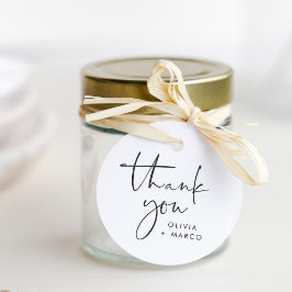 Etiquetas Para Lembrancinhas Moderno Minimalista Agradecimento com Letra Preto 