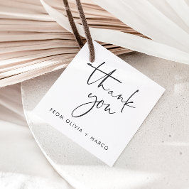 Etiquetas Para Lembrancinhas Moderno Minimalista Preto e Branco Rascunho Obriga