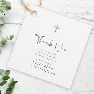 Etiquetas Para Lembrancinhas Moderno Script Cursivo Faux Dourado Cross Memorial