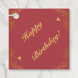 Etiquetas Para Lembrancinhas Moderno Vermelho Dourado 50 Fabuloso Aniversário