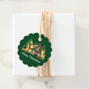 Etiquetas Para Lembrancinhas Mola d'água - Floresta de Natal Verde