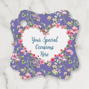 Etiquetas Para Lembrancinhas Moldura de Coração Floral Elegante: para Todas as