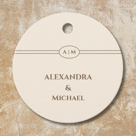 Etiquetas Para Lembrancinhas Monogram Taupe Christian Wedding Thank You