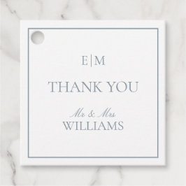 Etiquetas Para Lembrancinhas Monograma Azul Elegante Obrigado Escrever Casament