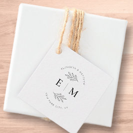 Etiquetas Para Lembrancinhas Monograma Chic Simples e Elegante de Casamento