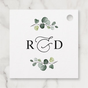 Etiquetas Para Lembrancinhas Monograma de Agradecimento de Casamento Rustic Gre