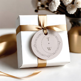 Etiquetas Para Lembrancinhas Monograma de Casamento de Lua Celestial Mínima e E